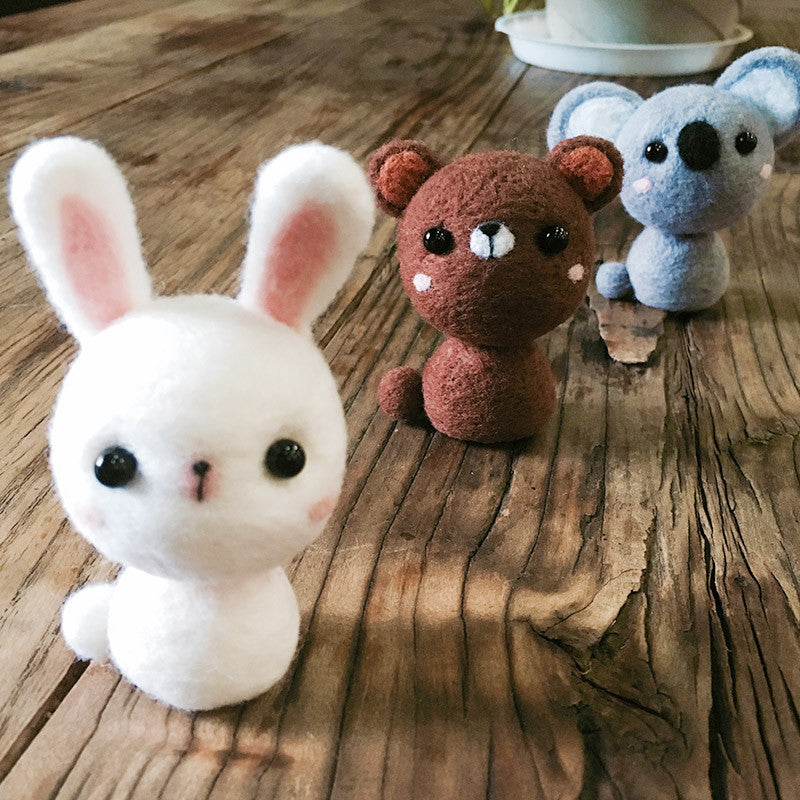 Handmade Needle felted felting kit project Animals fox cute for beginn –  Feltify
