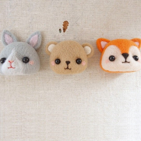 Handmade Needle felted felting kit project Animals fox cute for beginners  starters