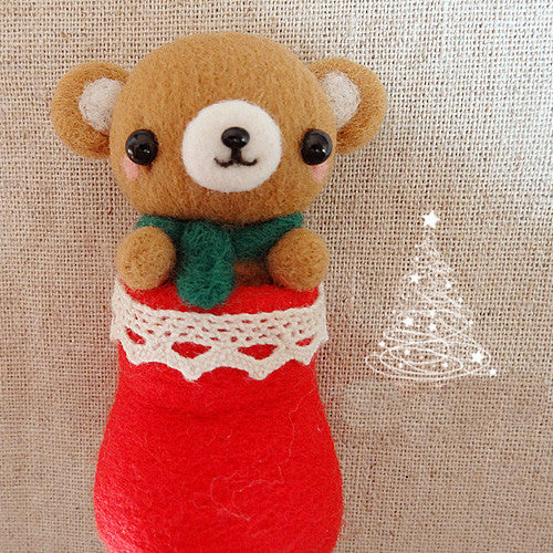 Needle Felted Felting project Animals Brown Bear Cute Craft
