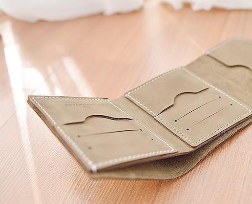 HANDMADE LEATHER Women Cute Trifold Short Small WALLET